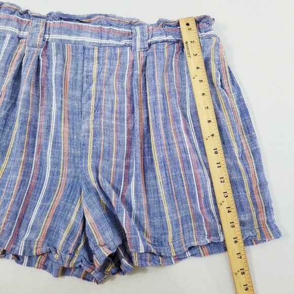 Lili Sport Striped Linen Blend Shorts Pants Plus Size 3X - Picture 9 of 14